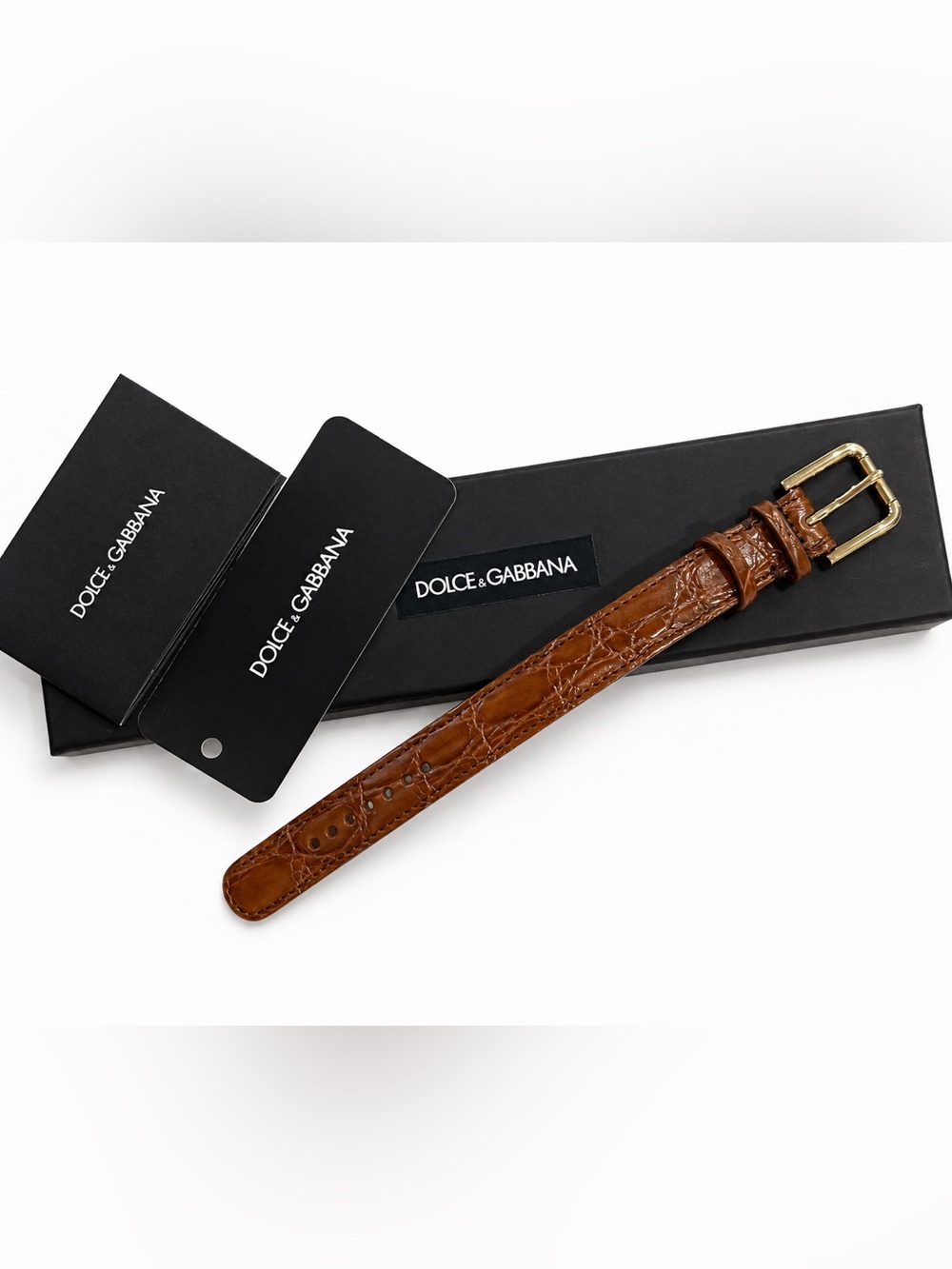 Dolce & Gabbana Exotic Brown Leather Buckle Wrap Bracelet NIB / NWT